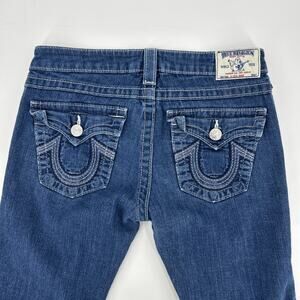 True Religion Billy Bootcut Jeans Womens Size 29 Thick Stitch Flap Pockets Y2K